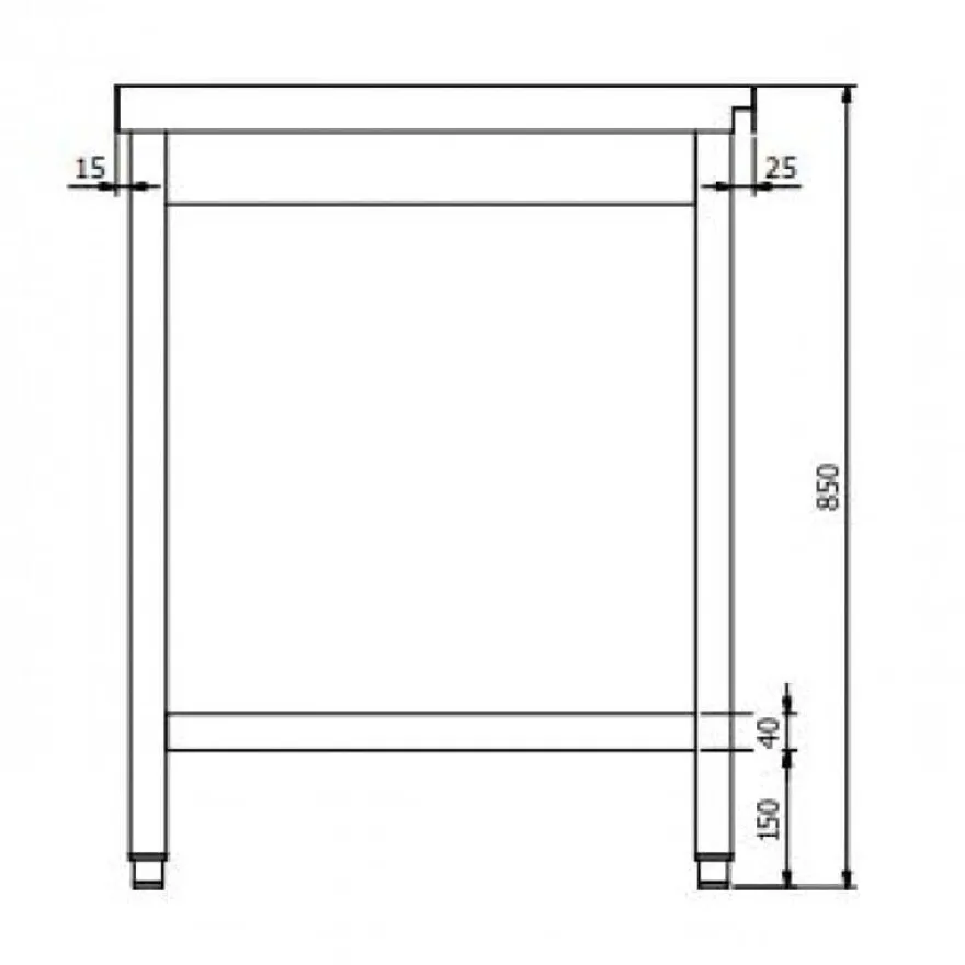 Ablauftisch PROFI 700 x 700 Links für HSM ECO, PROFI & HYPRO