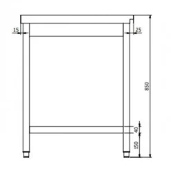 Ablauftisch PROFI 1600 x 700 Rechts für HSM ECO, PROFI & HYPRO