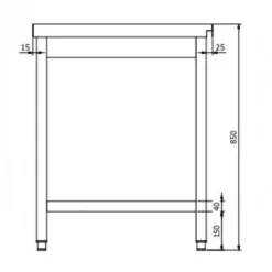 Ablauftisch PROFI 1400 x 700 Rechts für HSM ECO, PROFI & HYPRO