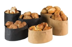APS Brottasche -PAPERBAG- rund, Ø 17 cm x H: 11 cm, Schwarz