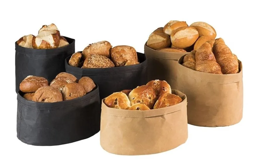 APS Brottasche -PAPERBAG- rund, Ø 17 cm x H: 11 cm, Schwarz