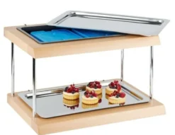 APS Kühltablett -TOP FRESH GN 1/1 DOPPELDECKER- Set Holz