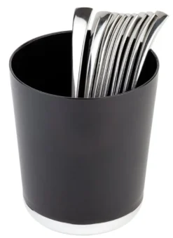 APS Tischreste- / Besteckbehälter schwarz Ø 13 cm, H: 15 cm