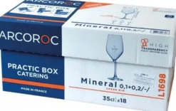 Arcoroc Mineral Weinglas 35 cl mit Füllstrichen bei 0,1 und 0,2 l, 18er Practic-Box