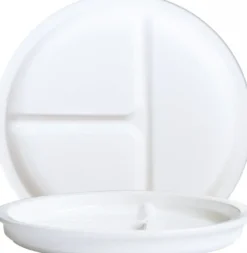 Arcoroc Restaurant White Menüteller 3-geteilt 23 cm, weiß