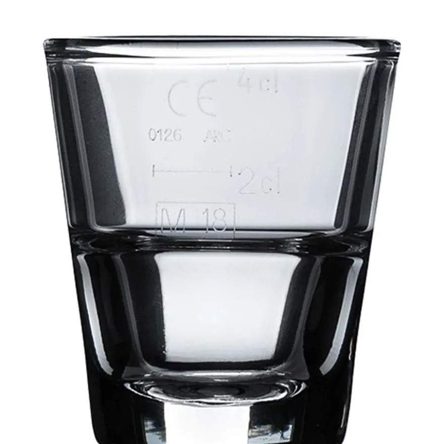 Arcoroc Stack Up Shot Schnapsglas FH4,5 4,5 cl mit Füllstrichen bei 2 und 4 cl