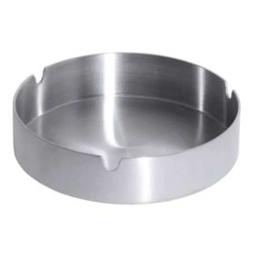 Aschenbecher aus Edelstahl 18/10, Durchmesser: 12 cm, Höhe 3 cm