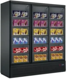 A&S Gefrierkühlschrank 1530 Liter schwarz, 3 Klapptüren