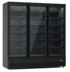 A&S Getränkekühlschrank 1600 Liter schwarz, 3 Klapptüren