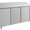 A&S Kühltisch -2 bis +8°C 1865x700x850mm mit 3 Türen und Aufkantung u. Aufkantung (3TTTA)
