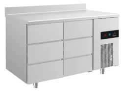 A&S Kühltisch -2 bis +8°C 1400x700x850mm mit 2x drei Schubladen u. Aufkantung