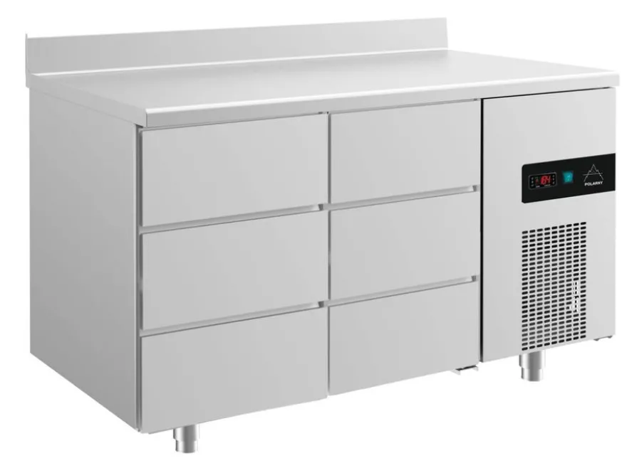 A&S Kühltisch -2 bis +8°C 1400x700x850mm mit 2x drei Schubladen u. Aufkantung