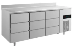 A&S Kühltisch -2 bis +8°C 1865x700x850mm mit 3x drei Schubladen u. Aufkantung