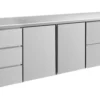 A&S Kühltisch -2 bis +8°C 2330x700x850mm mit 2x Türen, 1x zwei Schubladen und 1x 3 Schubladen (4DTTZ)