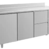 A&S Kühltisch -2 bis +8°C 1865x700x850mm mit 2x Türen und 1x zwei Schubladen u. Aufkantung (3TTZA)