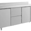 A&S Kühltisch -2 bis +8°C 1865x700x850mm mit 2x Türen und 1x zwei Schubladen u. Aufkantung (3TZTA)