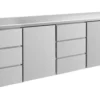 A&S Kühltisch -2 bis +8°C 2330x700x850mm mit 2x Türen und 2x drei Schubladen (4DTDT)