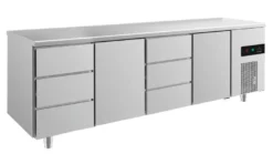 A&S Kühltisch -2 bis +8°C 2330x700x850mm mit 2x Türen und 2x drei Schubladen (4DTDT)