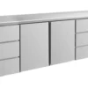 A&S Kühltisch -2 bis +8°C 2330x700x850mm mit 2x Türen und 2x drei Schubladen (4DTTD)