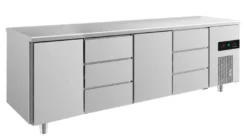 A&S Kühltisch -2 bis +8°C 2330x700x850mm mit 2x Türen und 2x drei Schubladen (4TDTD)