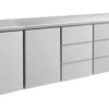 A&S Kühltisch -2 bis +8°C 2330x700x850mm mit 2x Türen und 2x drei Schubladen (4TTDD)