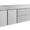 A&S Kühltisch -2 bis +8°C 2330x700x850mm mit 2x Türen und 2x zwei Schubladen u. Aufkantung (4TTZZA)