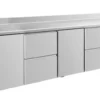A&S Kühltisch -2 bis +8°C 2330x700x850mm mit 2x Türen und 2x zwei Schubladen u. Aufkantung (4TZTZA)