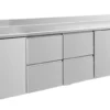 A&S Kühltisch -2 bis +8°C 2330x700x850mm mit 2x Türen und 2x zwei Schubladen u. Aufkantung (4TZZTA)