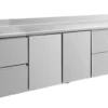 A&S Kühltisch -2 bis +8°C 2330x700x850mm mit 2x Türen und 2x zwei Schubladen u. Aufkantung (4ZTTZA)