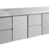 A&S Kühltisch -2 bis +8°C 2330x700x850mm mit 2x Türen und 2x zwei Schubladen u. Aufkantung (4ZTZTA)