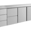A&S Kühltisch -2 bis +8°C 2330x700x850mm mit 2x Türen, 1x zwei Schubladen und 1x 3 Schubladen (4DZTT)