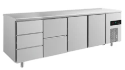 A&S Kühltisch -2 bis +8°C 2330x700x850mm mit 2x Türen, 1x zwei Schubladen und 1x 3 Schubladen (4DZTT)