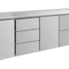 A&S Kühltisch -2 bis +8°C 2330x700x850mm mit 2x Türen, 1x zwei Schubladen und 1x 3 Schubladen (4TDTZ)