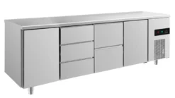 A&S Kühltisch -2 bis +8°C 2330x700x850mm mit 2x Türen, 1x zwei Schubladen und 1x 3 Schubladen (4TDZT)