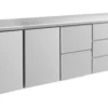 A&S Kühltisch -2 bis +8°C 2330x700x850mm mit 2x Türen, 1x zwei Schubladen und 1x 3 Schubladen (4TTZD)