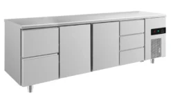 A&S Kühltisch -2 bis +8°C 2330x700x850mm mit 2x Türen, 1x zwei Schubladen und 1x 3 Schubladen (4ZTTD)