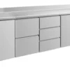 A&S Kühltisch -2 bis +8°C 2330x700x850mm mit 2x Türen, 1x zwei Schubladen und 1x 3 Schubladen u. Aufkantung (4TZDTA)