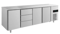 A&S Kühltisch -2 bis +8°C 2330x700x850mm mit 3x Türen und 1x drei Schubladen (4TDTT)