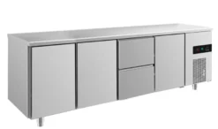 A&S Kühltisch -2 bis +8°C 2330x700x850mm mit 3x Türen und 1x zwei Schubladen (4TTZT)