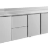 A&S Kühltisch -2 bis +8°C 2330x700x850mm mit 3x Türen und 1x zwei Schubladen u. Aufkantung (4TZTTA)