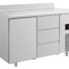 A&S Kühltisch -2 bis +8°C 1400x700x850mm mit 1x Tür und 1x drei Schubladen u. Aufkantung (2TDA)