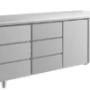 A&S Kühltisch -2 bis +8°C 1865x700x850mm mit 1x Tür und 2x drei Schubladen (3DDT)