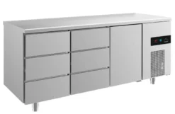 A&S Kühltisch -2 bis +8°C 1865x700x850mm mit 1x Tür und 2x drei Schubladen (3DDT)