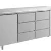 A&S Kühltisch -2 bis +8°C 1865x700x850mm mit 1x Tür und 2x drei Schubladen (3TDD)