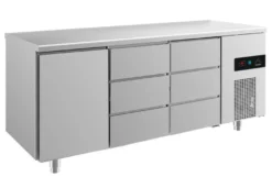A&S Kühltisch -2 bis +8°C 1865x700x850mm mit 1x Tür und 2x drei Schubladen (3TDD)