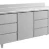 A&S Kühltisch -2 bis +8°C 1865x700x850mm mit 1x Tür und 2x drei Schubladen u. Aufkantung (3DTDA)