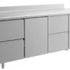 A&S Kühltisch -2 bis +8°C 1865x700x850mm mit 1x Tür und 2x zwei Schubladen u. Aufkantung (3ZTZA)