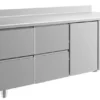 A&S Kühltisch -2 bis +8°C 1865x700x850mm mit 1x Tür und 2x zwei Schubladen u. Aufkantung (3ZZTA)