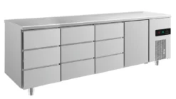 A&S Kühltisch -2 bis +8°C 2330x700x850mm mit 1x Tür und 3x drei Schubladen (4DDDT)