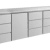 A&S Kühltisch -2 bis +8°C 2330x700x850mm mit 1x Tür und 3x drei Schubladen (4DTDD)